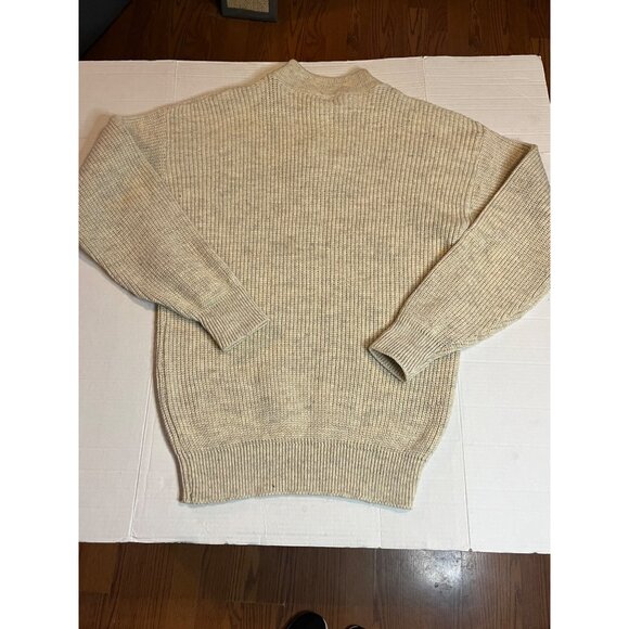 VTG-L.L. Bean Mens-L tall-beige, High Trek Yarn, made in USA grandpa  Sweater - Picture 2 of 9